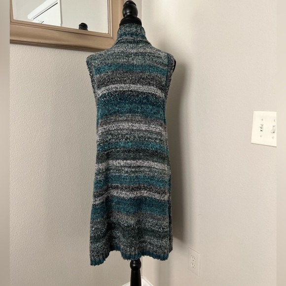 Soft Surroundings Watercolor Sleeveless Cardigan Sweeper - Picture 2 of 5